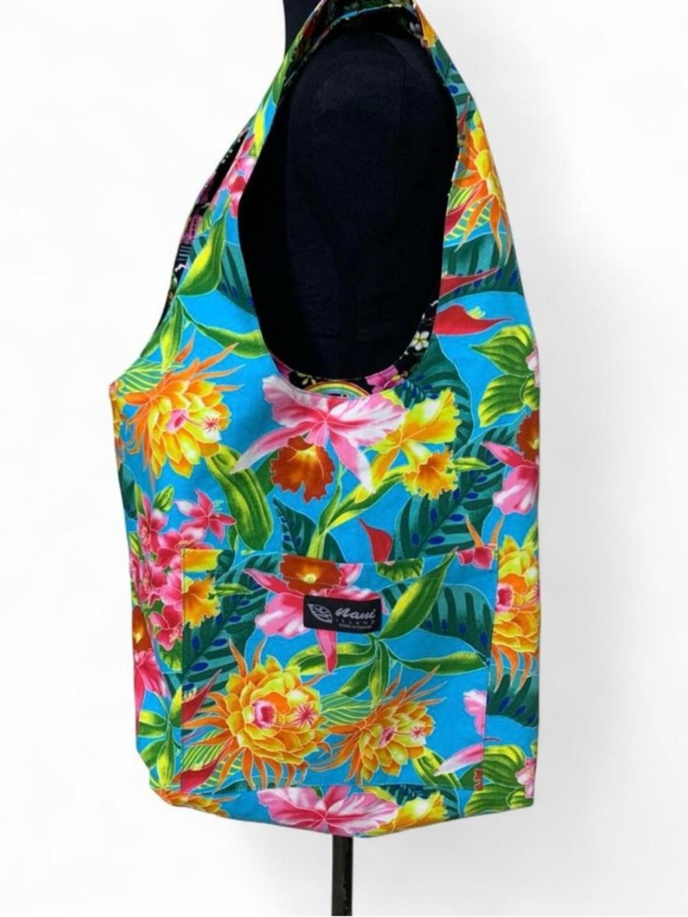 Nani Island Hawaii Hawaiian Print Reversible Hobo Bag Tropical